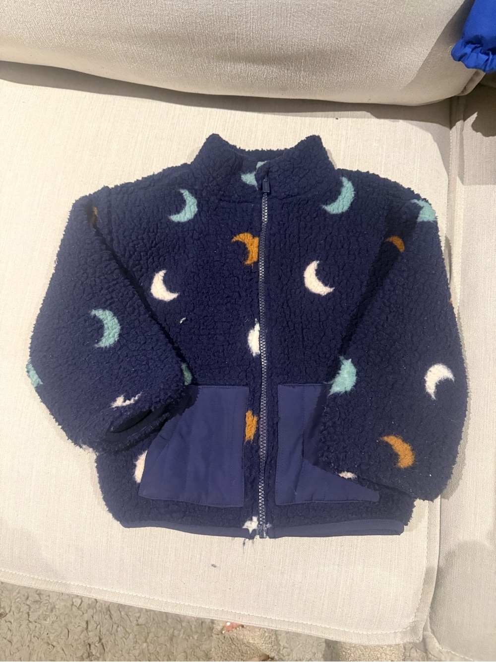 Old Navy Navy Sherpa Jacket with Moon Print in Multicolor